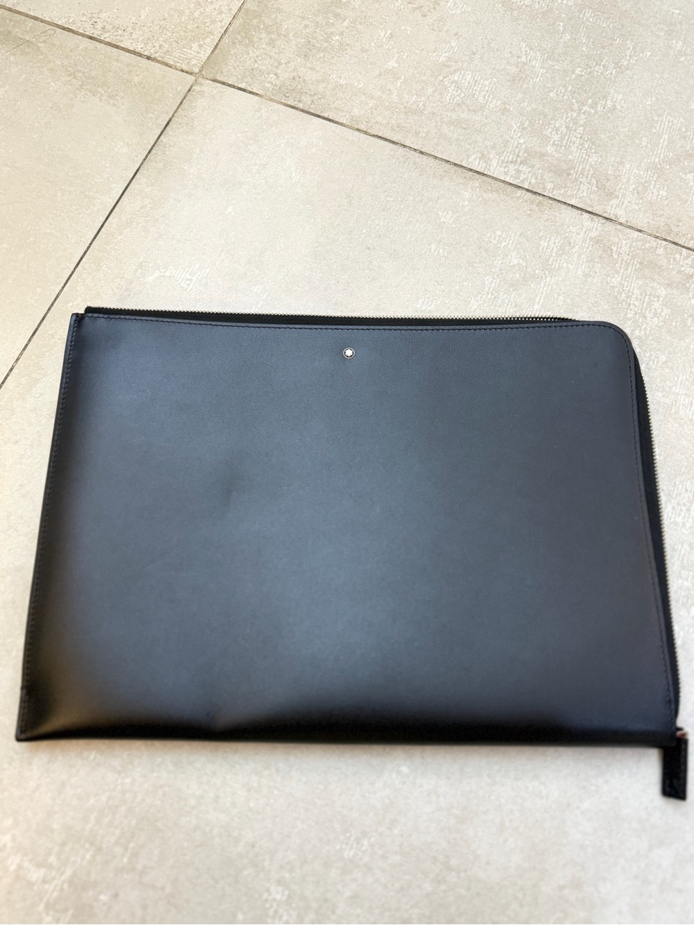 Montblanc Meisterstuck Portfolio Zip Black Leather Business Bag 114519